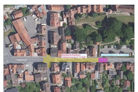 Abbildung der Sperrungen in der Kellereibergstraße im Oktober