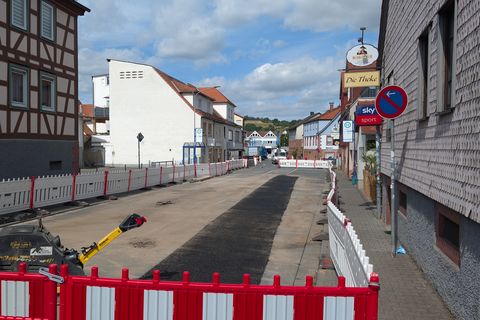 Blick auf die Baustelle der Kellereibergstraße vom 23. Juli 2026