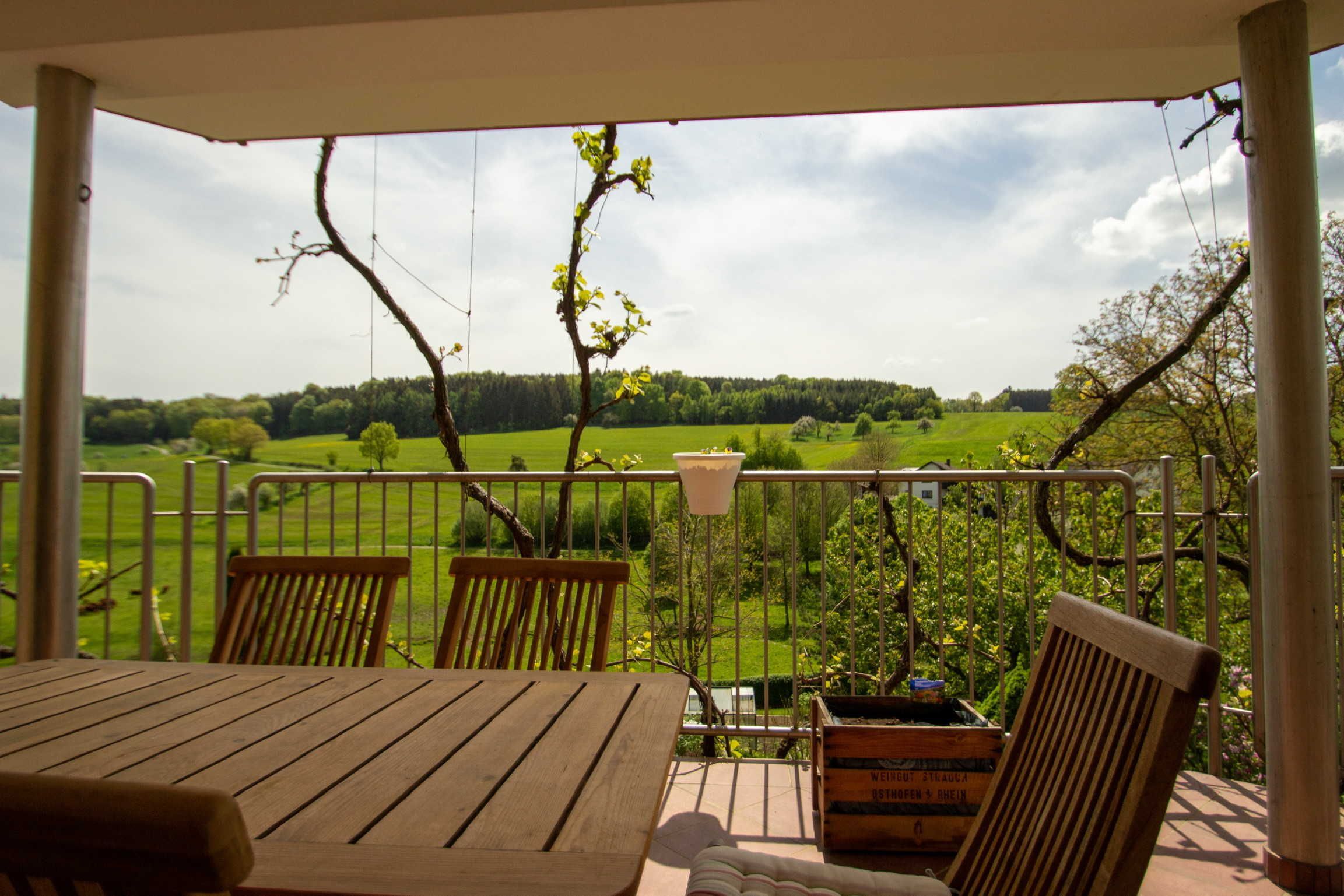 Ausblick vom Balkon der Ferienwohnung.