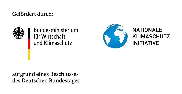 Logo "Gefördert durch Bundesministerium für Wirtschaft und Klimaschutz sowie Nationale Klimaschutz Initiative